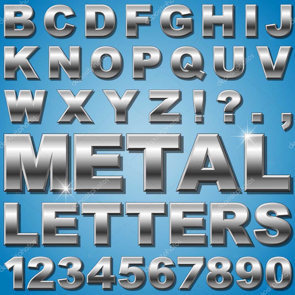 Metal Letters Stock Vector by ©Binkski 35775725